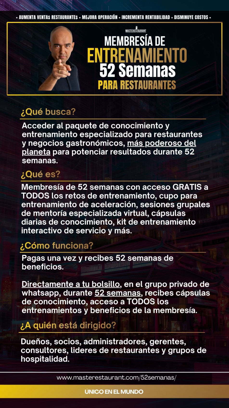 Membresía de Entrenamiento Masterestaurant: 52 Semanas para Escalar, Rentabilizar y Transformar tu Restaurante