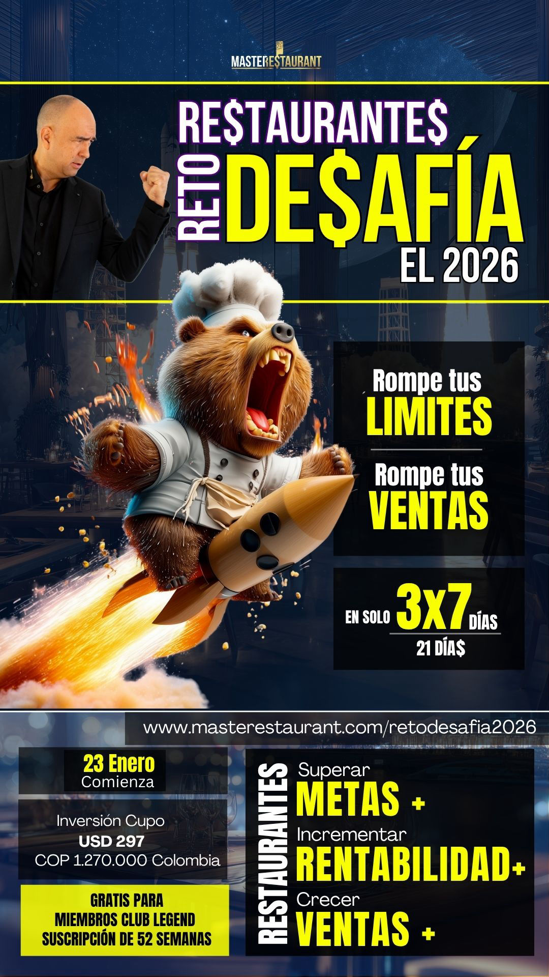 MASTERESTAURANT - Reto DESAFIA EL 2026 y transforma tu restaurante en 21 días