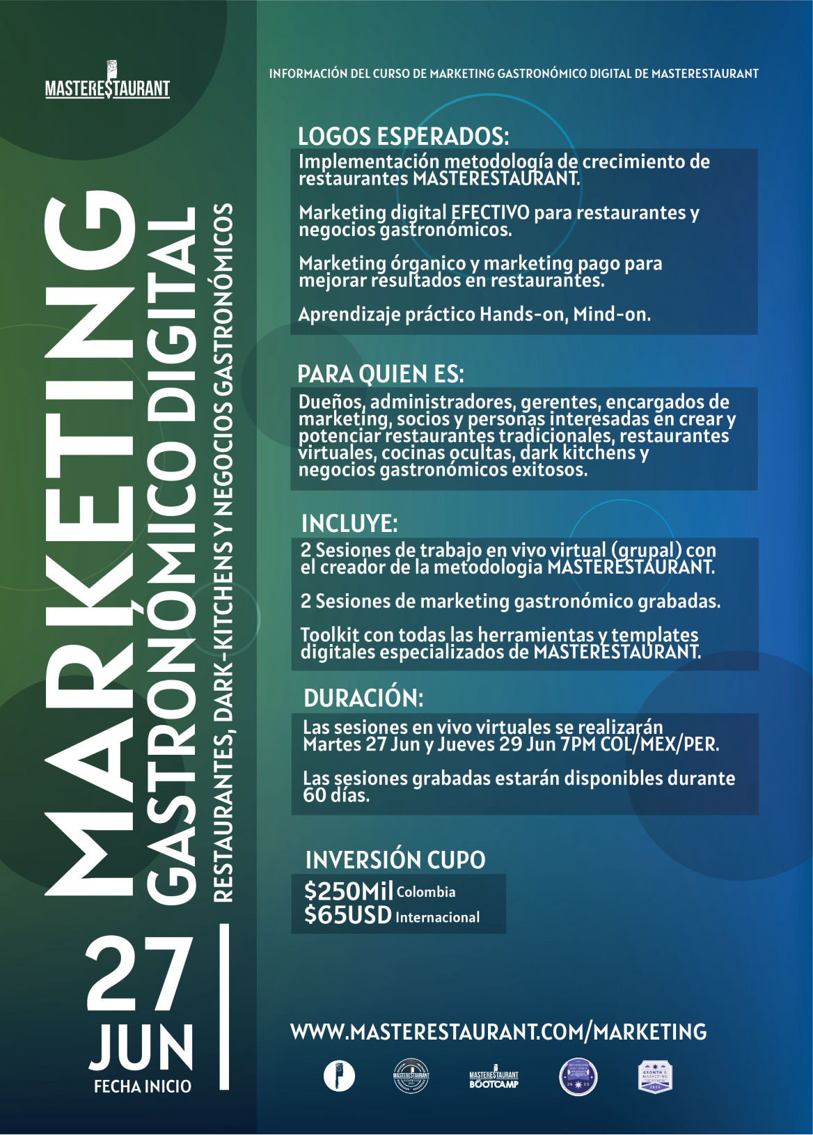 Marketin Gastronómico Digital Masterestaurant Restaurantes