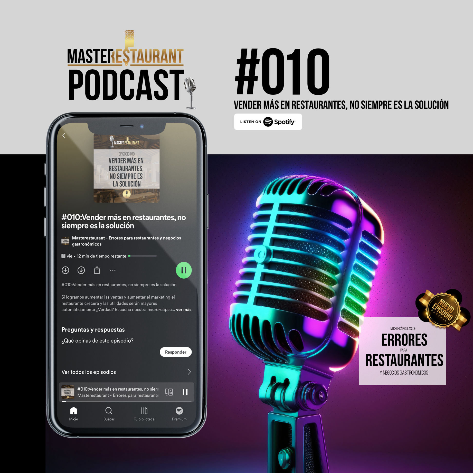 Masterestaurant - Episodio #010 Podcast Restaurantes - Vender más en restaurantes, no siempre es la solución