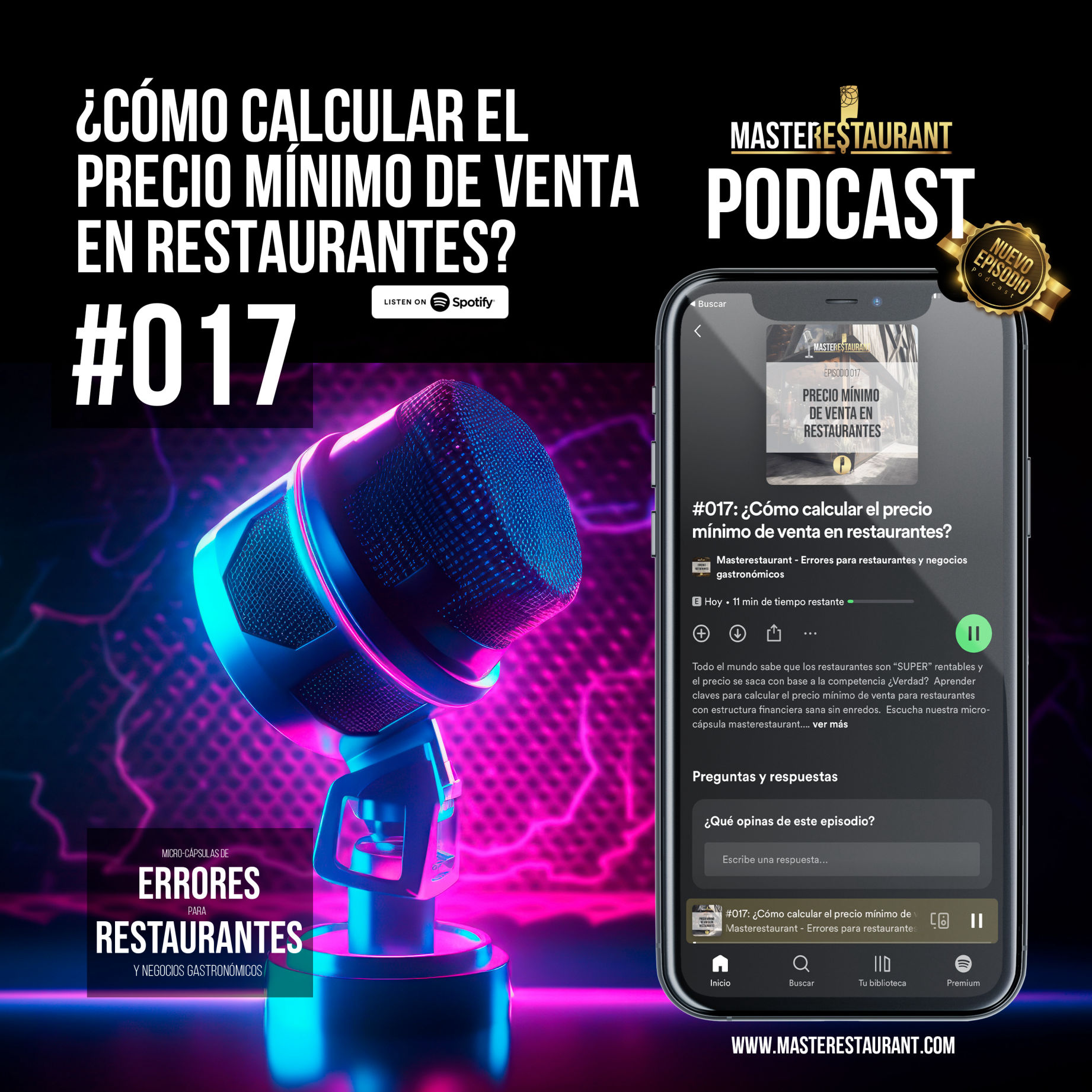 Masterestaurant - Episodio #017 Podcast Restaurantes - ¿Cómo calcular el precio mínimo de venta en restaurantes?