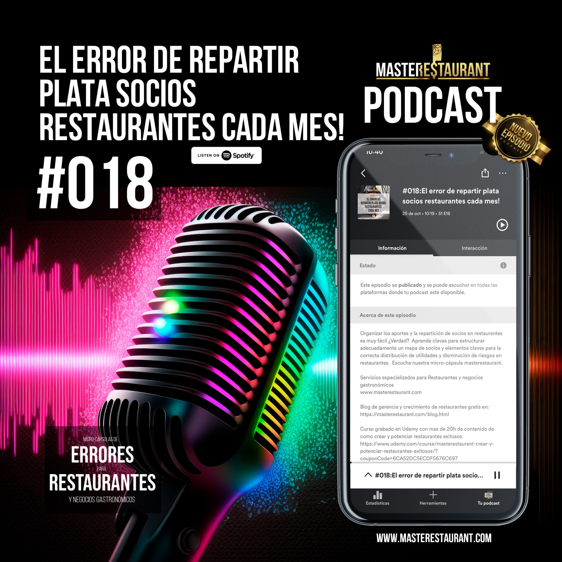 Masterestaurant - Episodio #018 Podcast Restaurantes - El error de repartir plata socios restaurantes cada mes!