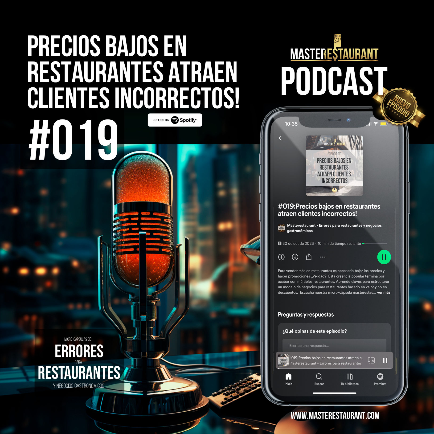 Masterestaurant - Episodio #019 Podcast Restaurantes - Precios bajos en restaurantes atraen clientes incorrectos