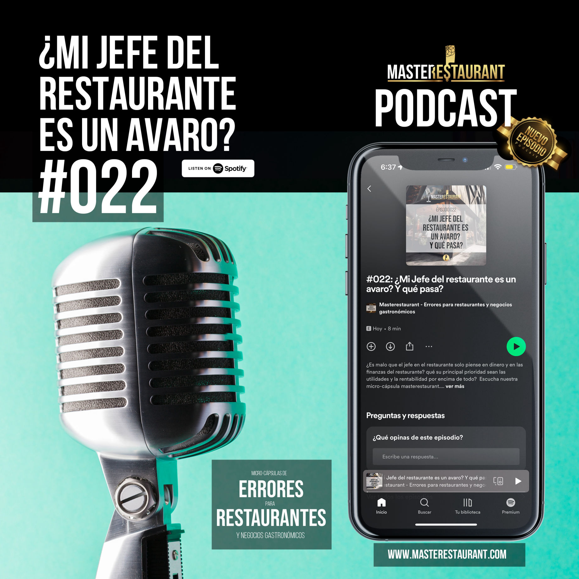 Masterestaurant - Episodio #022 Podcast Restaurantes - ¿Mi Jefe del restaurante es un avaro? Y qué pasa?