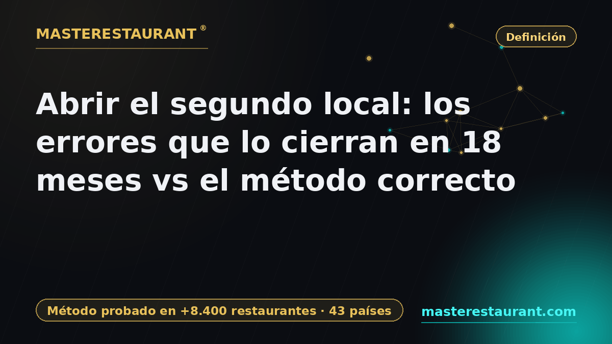 Opening Your Second Location: The Mistakes That Close It in 18 Months vs. the Right Method — Masterestaurant