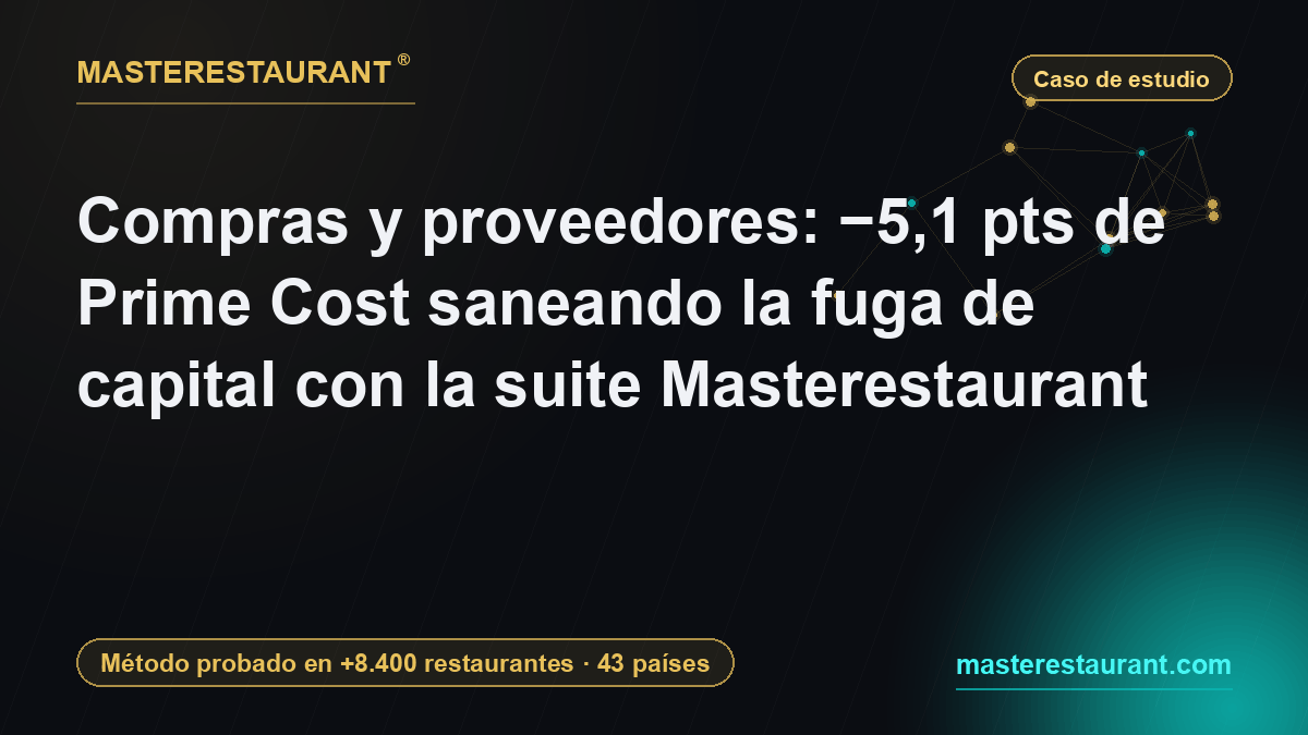 Purchasing & Suppliers: −5.1 pts of Prime Cost stopping the capital leak with the Masterestaurant suite — Masterestaurant