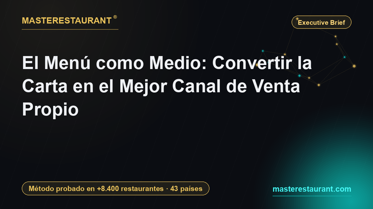 El Menú como Medio: Convertir la Carta en el Mejor Canal de Venta Propio — Masterestaurant