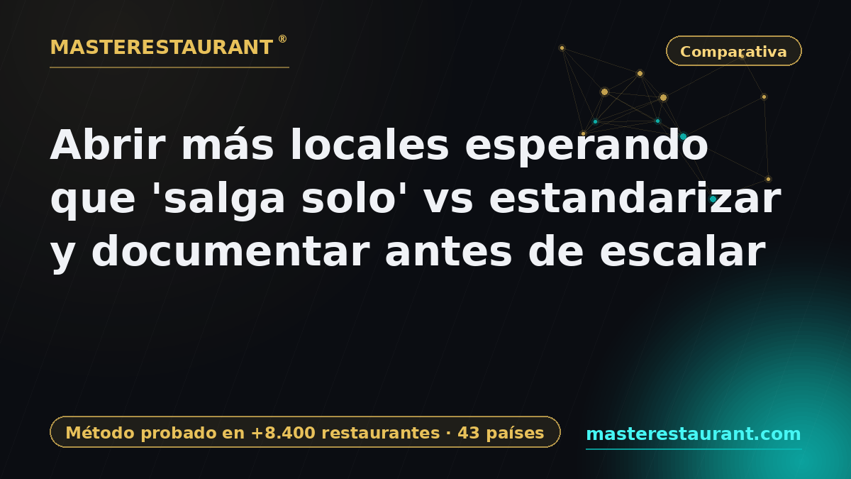 Opening more locations hoping it works out vs standardizing and documenting before scaling — Masterestaurant