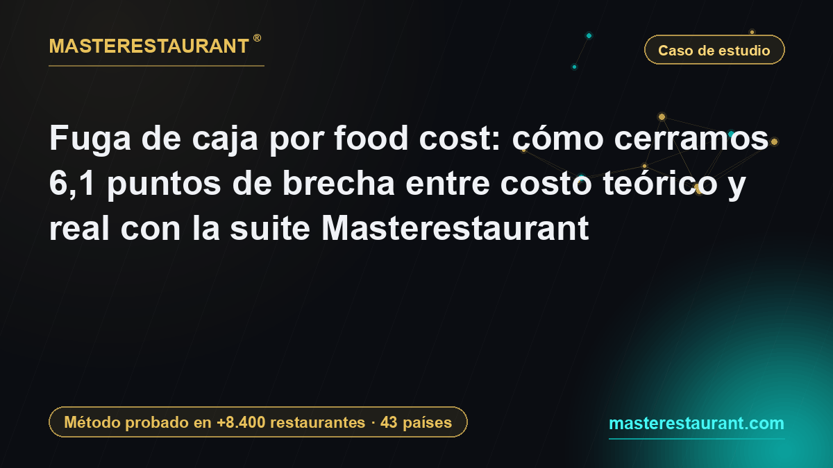 Fuga de caja por food cost: cómo cerramos 6,1 puntos de brecha entre costo teórico y real con la suite Masterestaurant — Masterestaurant