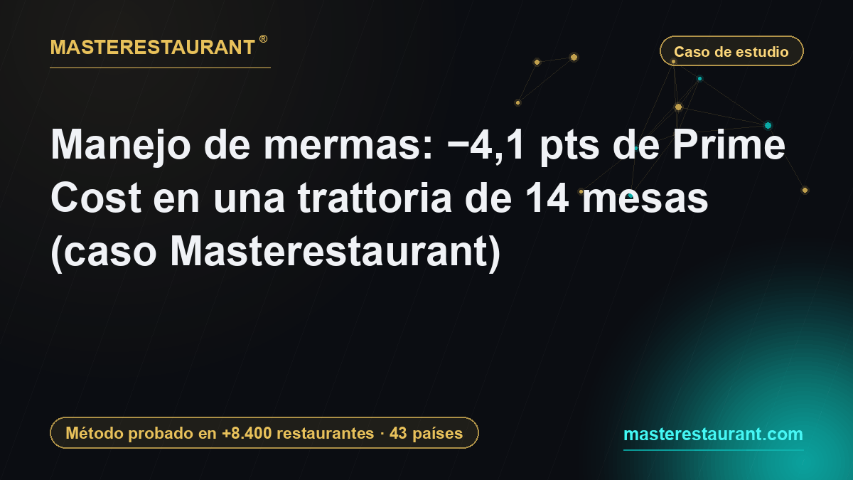 Manejo de mermas: −4,1 pts de Prime Cost en una trattoria de 14 mesas (caso Masterestaurant) — Masterestaurant