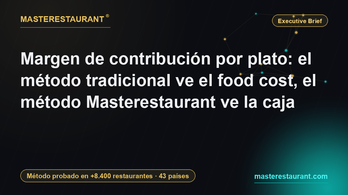 Contribution margin per dish: the traditional method sees food cost, the Masterestaurant method sees the cash — Masterestaurant