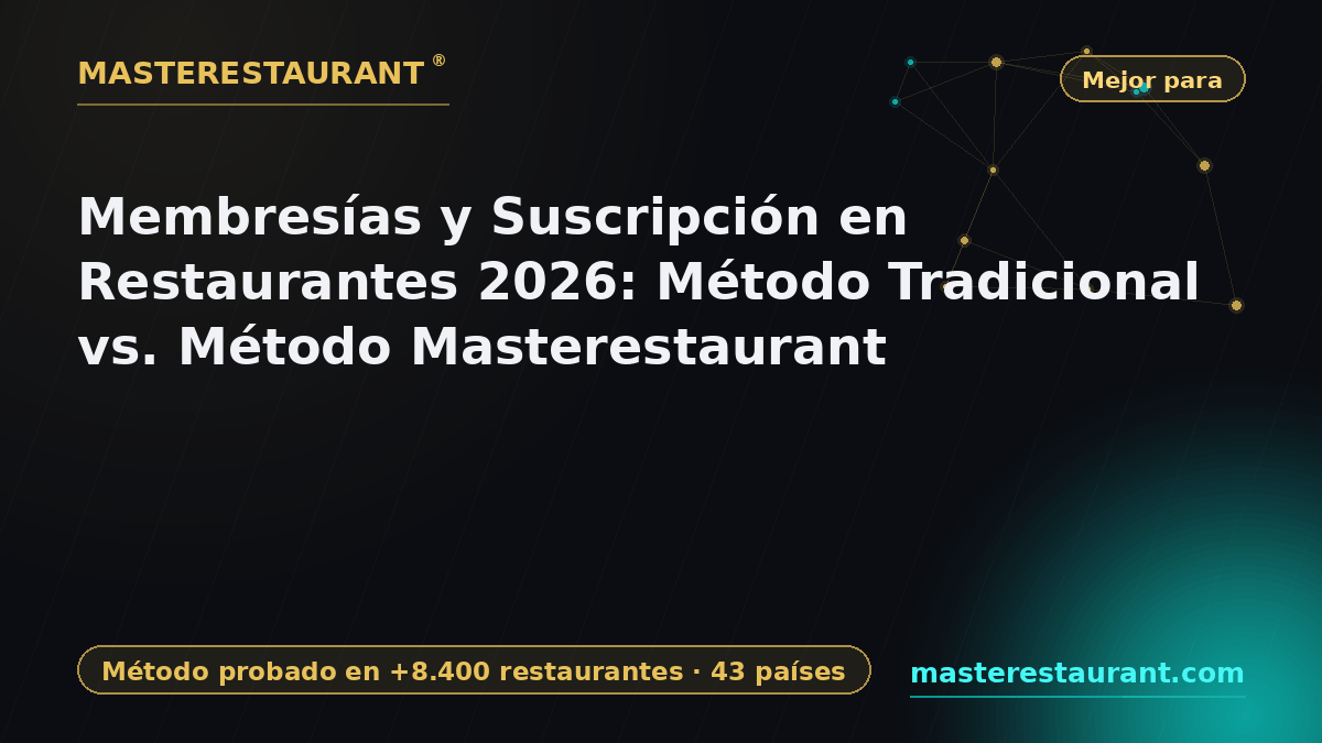Restaurant Memberships & Subscriptions 2026: Traditional Method vs. Masterestaurant Method — Masterestaurant
