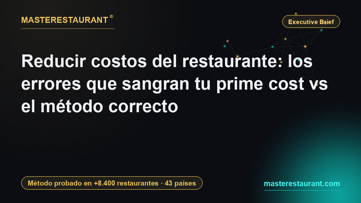 Reducir costos del restaurante: los errores que sangran tu prime cost vs el método correcto — Masterestaurant