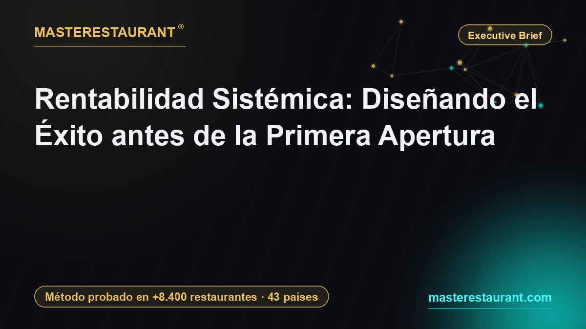 Rentabilidad Sistémica: Diseñando el Éxito antes de la Primera Apertura — Masterestaurant