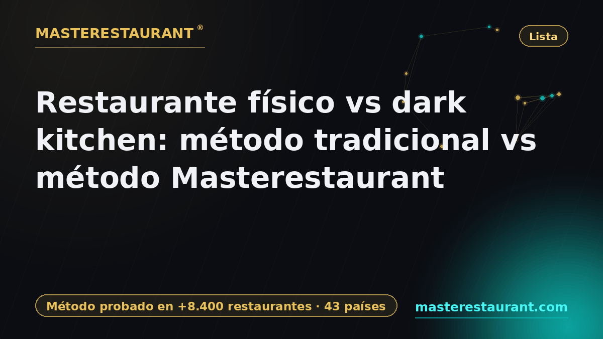 Physical restaurant vs dark kitchen: traditional method vs Masterestaurant method — Masterestaurant