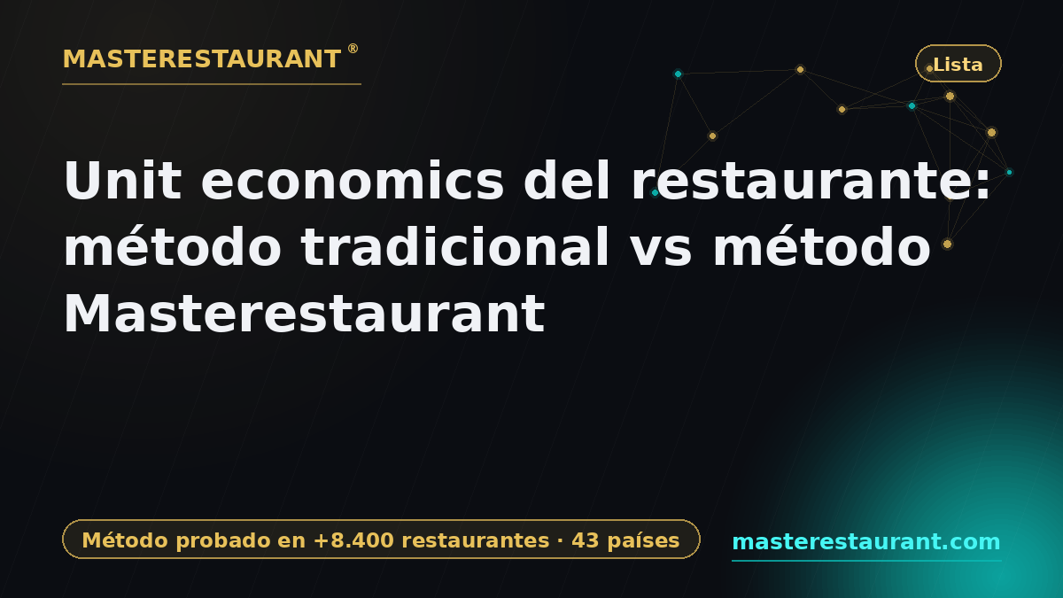 Restaurant unit economics: traditional method vs Masterestaurant method — Masterestaurant