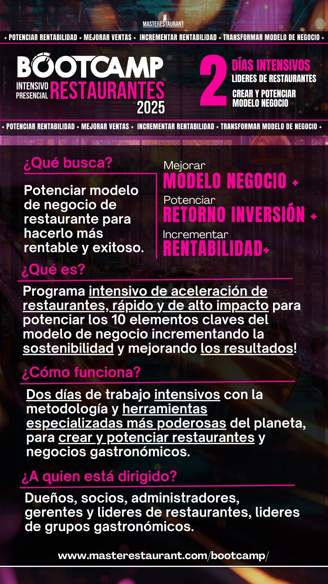 Bootcamp aceleración restaurantes y negocios gastronomicos Masterestaurant