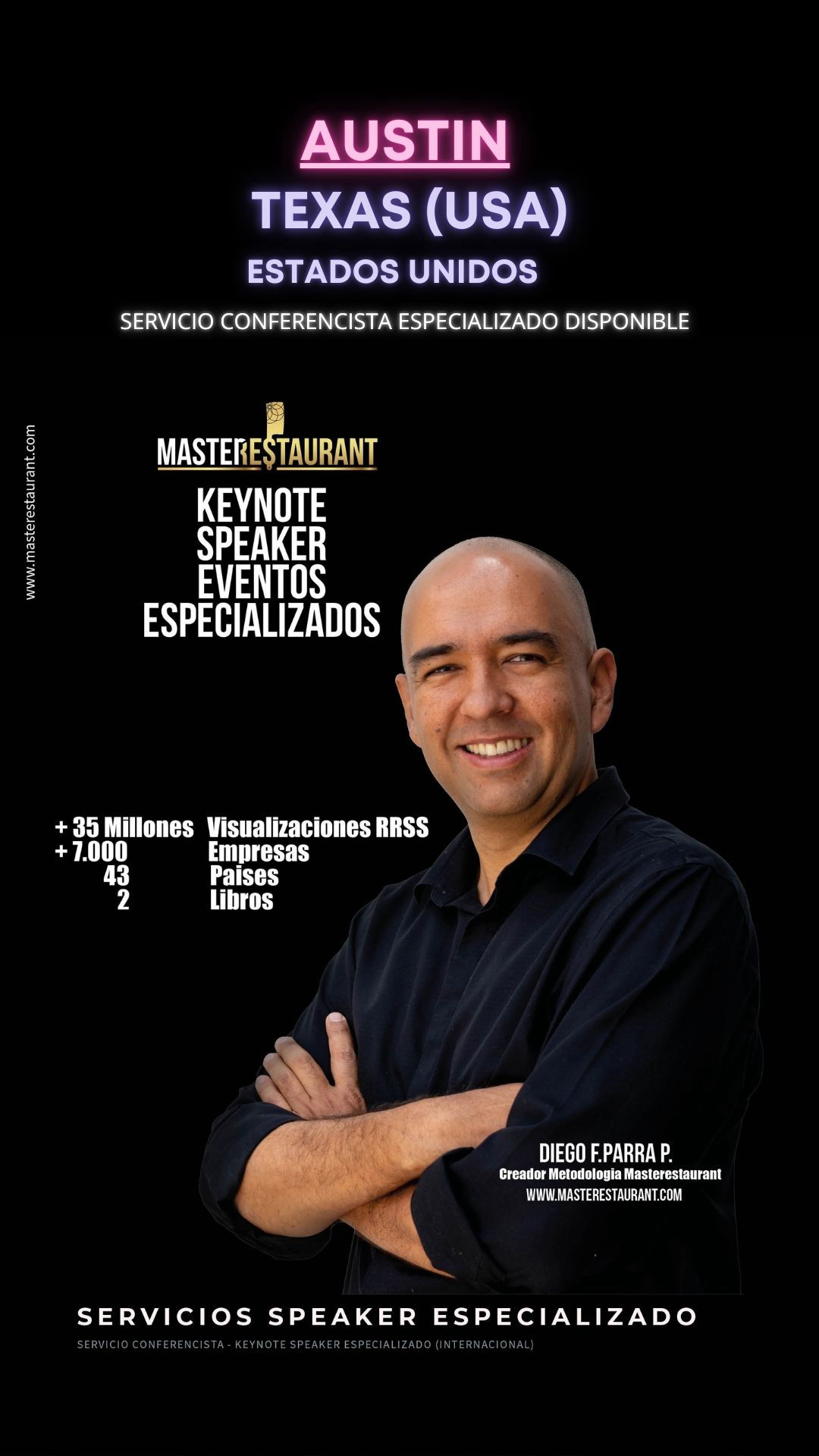 Keynote Speaker Restaurantes y negocios gastronómicos disponible para AUSTIN (TEXAS) EN ESTADOS UNIDOS (USA)