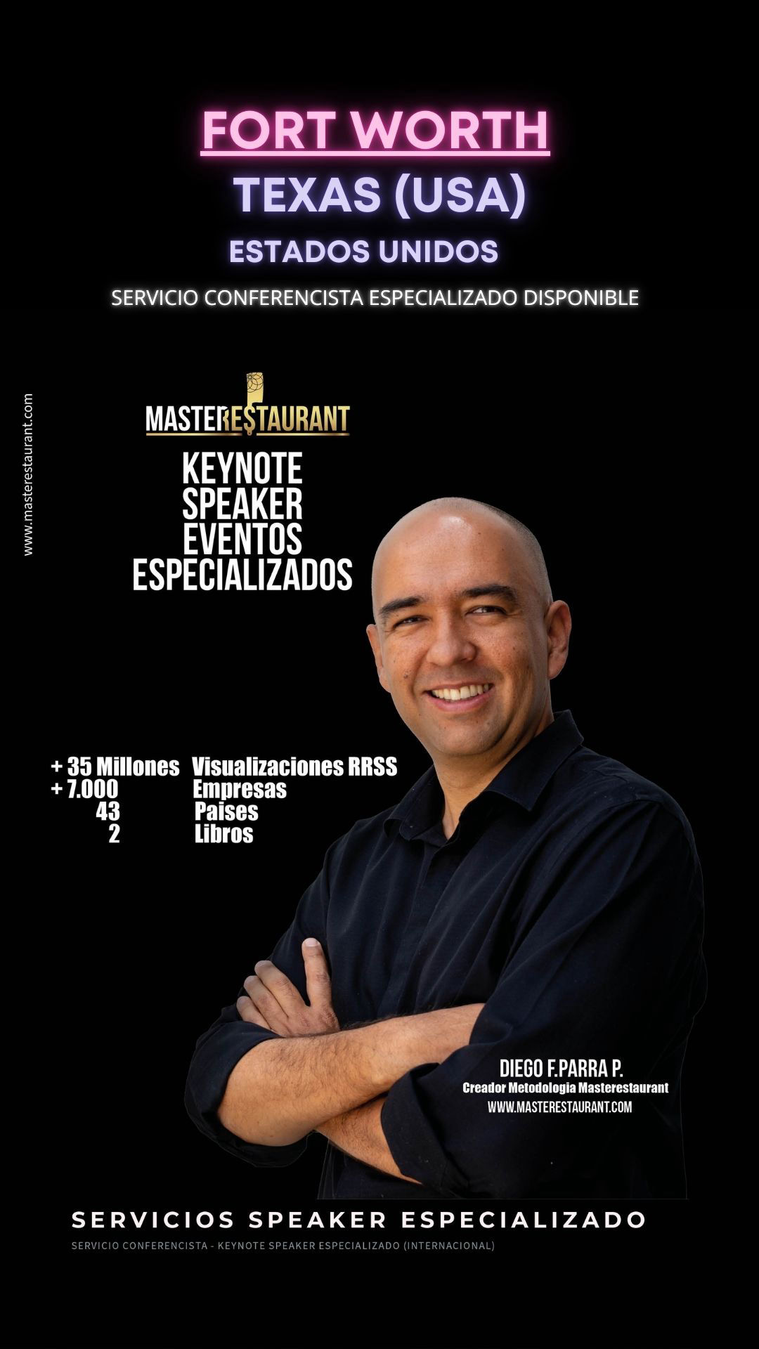 Keynote Speaker Restaurantes y negocios gastronómicos disponible para FORT WORTH (TEXAS) EN ESTADOS UNIDOS (USA)