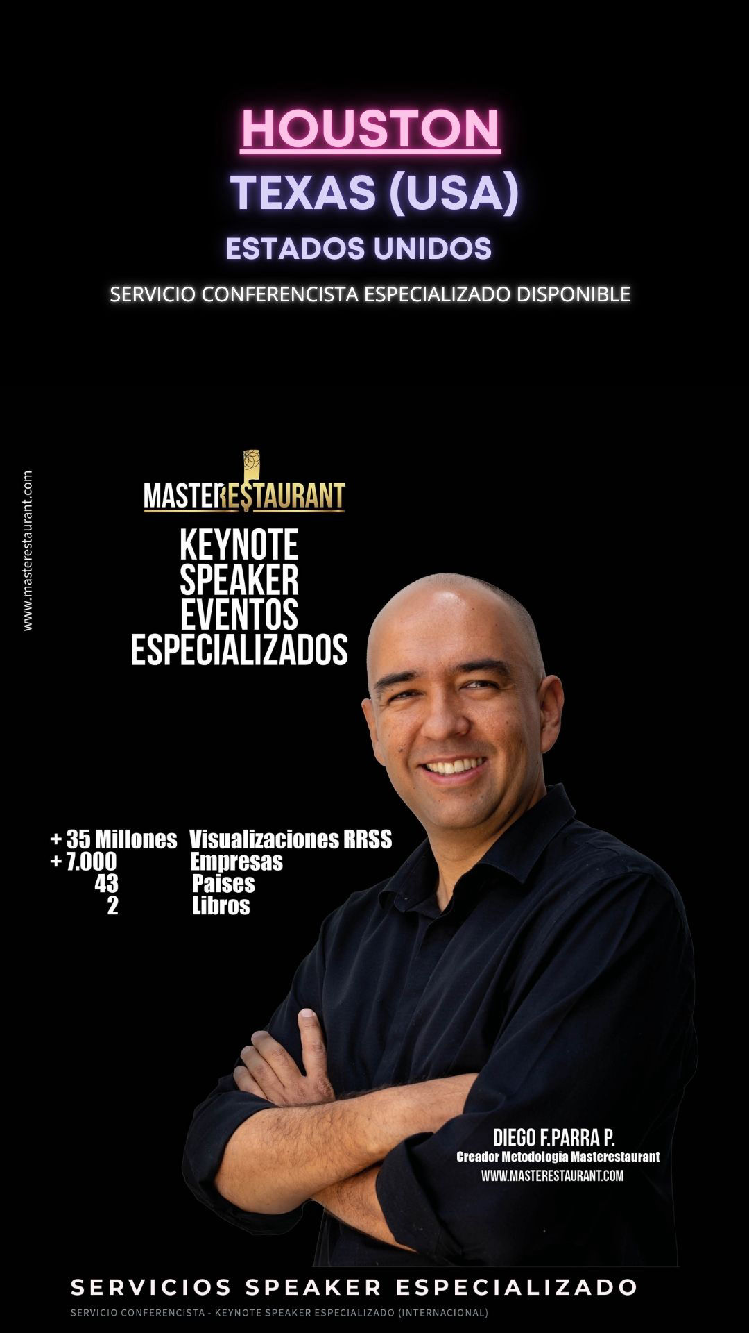 Keynote Speaker Restaurantes y negocios gastronómicos disponible para HOUSTON (TEXAS) EN ESTADOS UNIDOS (USA)