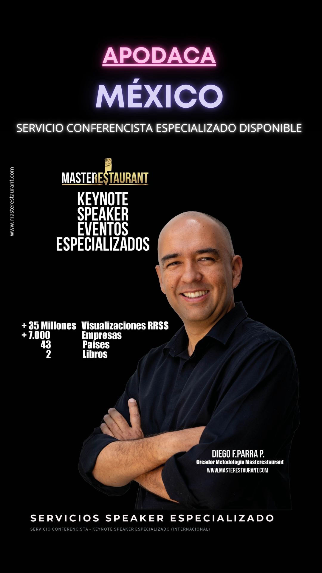 Keynote Speaker Restaurantes y negocios gastronómicos disponible para APODACA (MÉXICO)