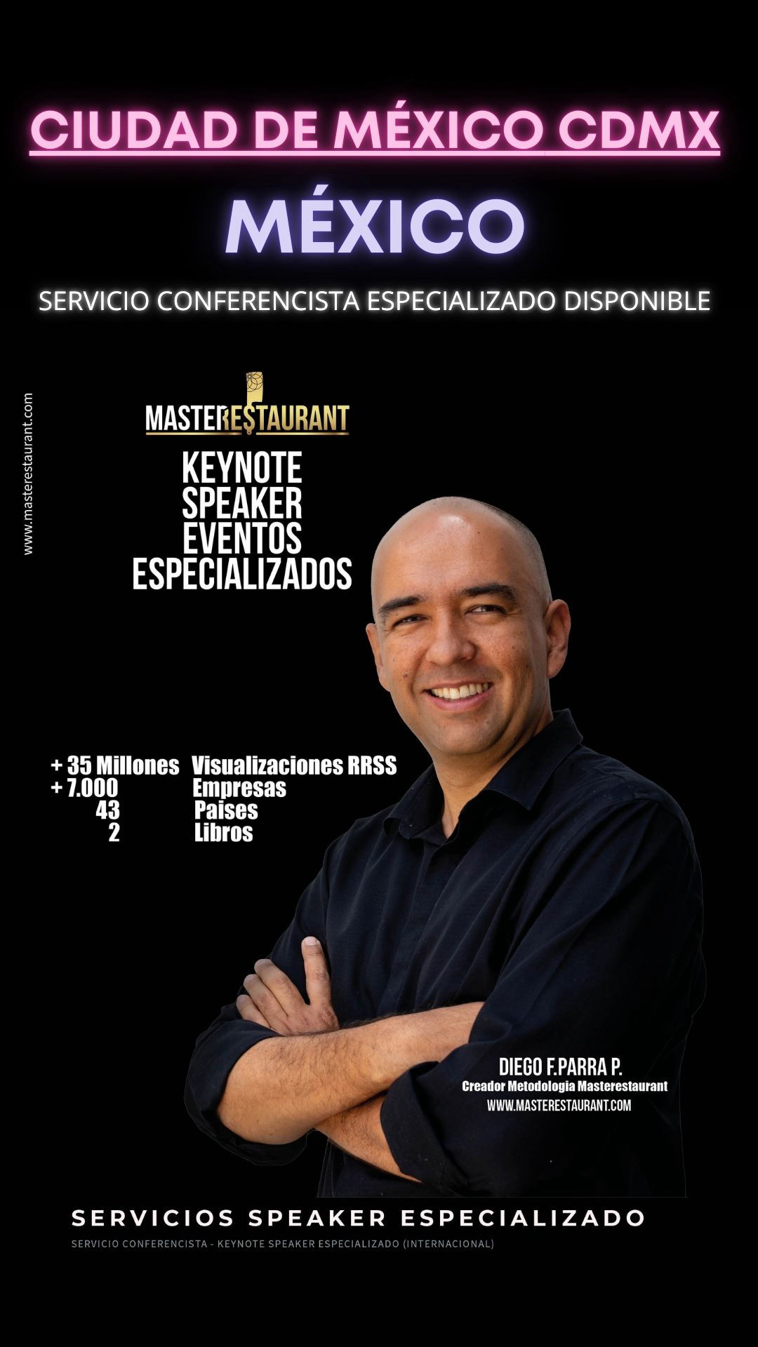 Keynote Speaker Restaurantes y negocios gastronómicos disponible para CIUDAD DE MÉXICO (CDMX)