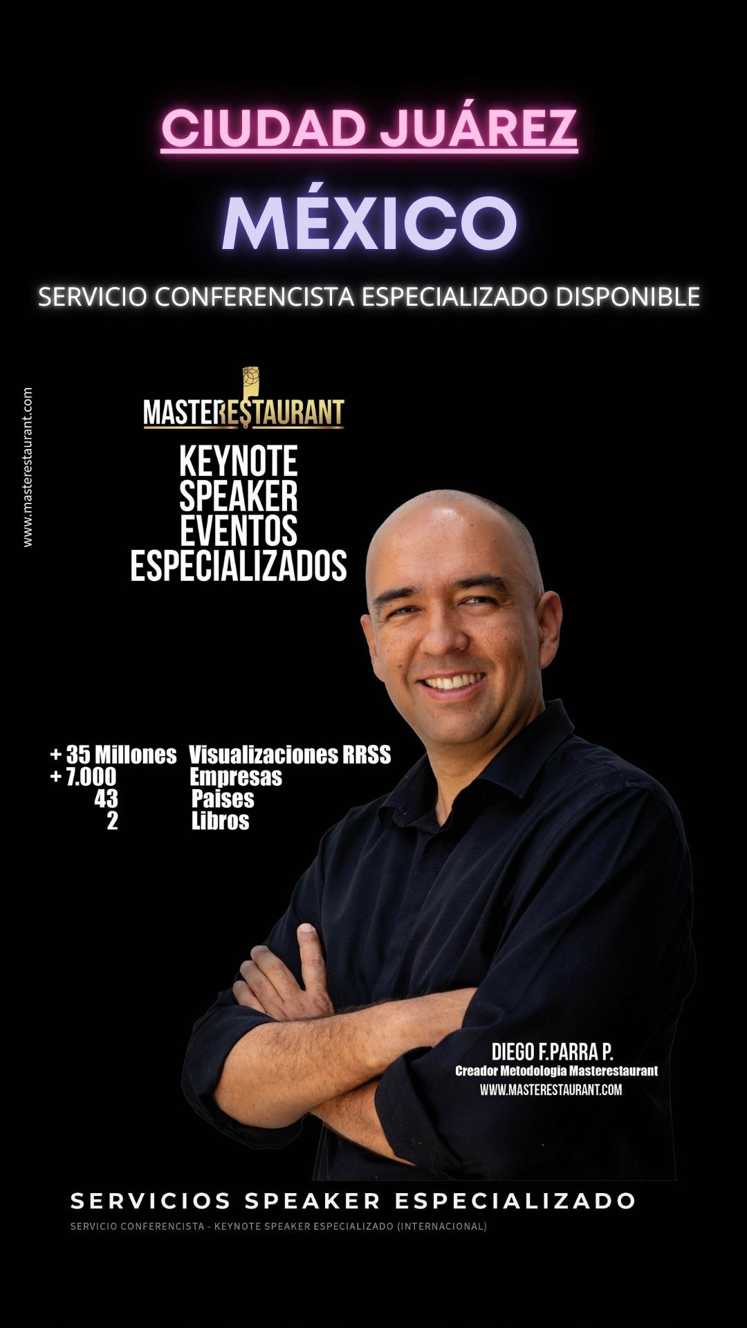 Keynote Speaker Restaurantes y negocios gastronómicos disponible para CIUDAD JUÁREZ (MÉXICO)