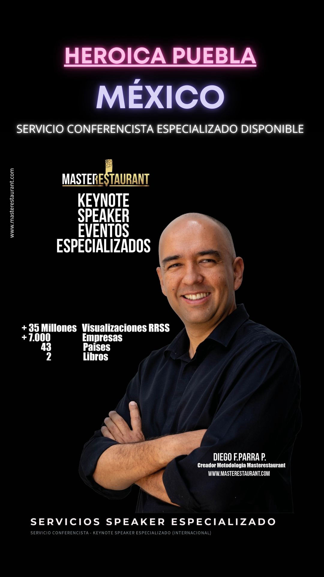 Keynote Speaker Restaurantes y negocios gastronómicos disponible para HEROICA PUEBLA (MÉXICO)