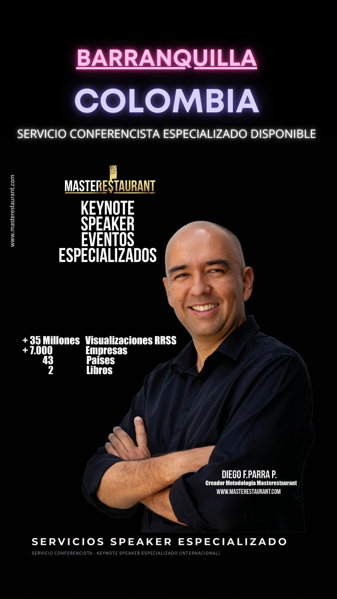 Keynote Speaker Restaurantes y negocios gastronómicos disponible para BARRANQUILLA (COLOMBIA)