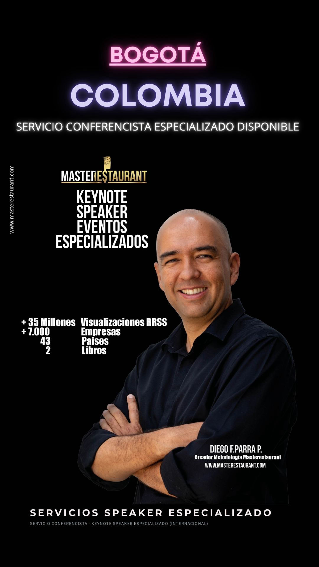 Keynote Speaker Restaurantes y negocios gastronómicos disponible para BOGOTÁ (COLOMBIA)