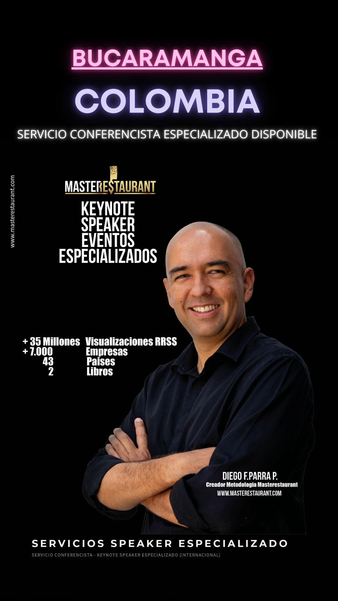 Keynote Speaker Restaurantes y negocios gastronómicos disponible para BUCARAMANGA (COLOMBIA)