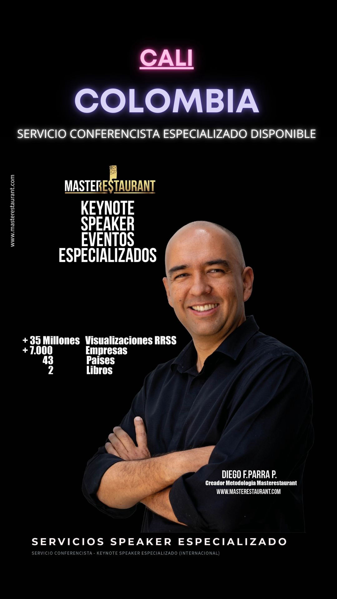 Keynote Speaker Restaurantes y negocios gastronómicos disponible para CALI (COLOMBIA)