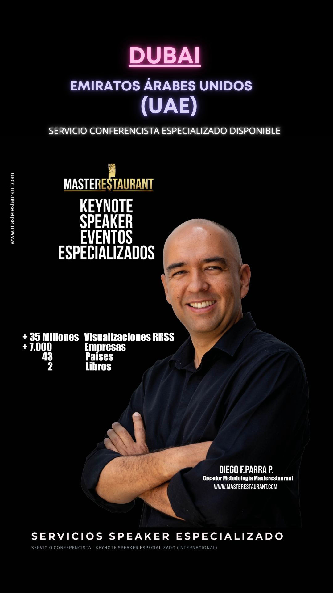 Keynote Speaker Restaurantes y negocios gastronómicos disponible para DUBAI (UAE)