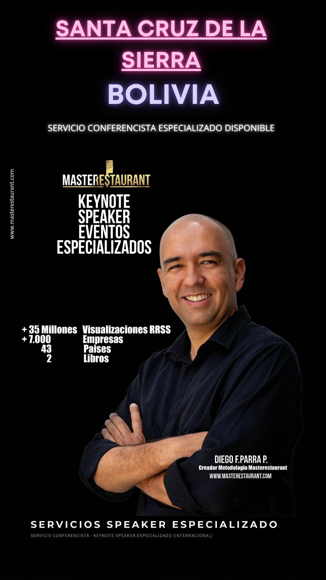Keynote Speaker Restaurantes y negocios gastronómicos disponible para SANTA CRUZ DE LA SIERRA (BOLIVIA)