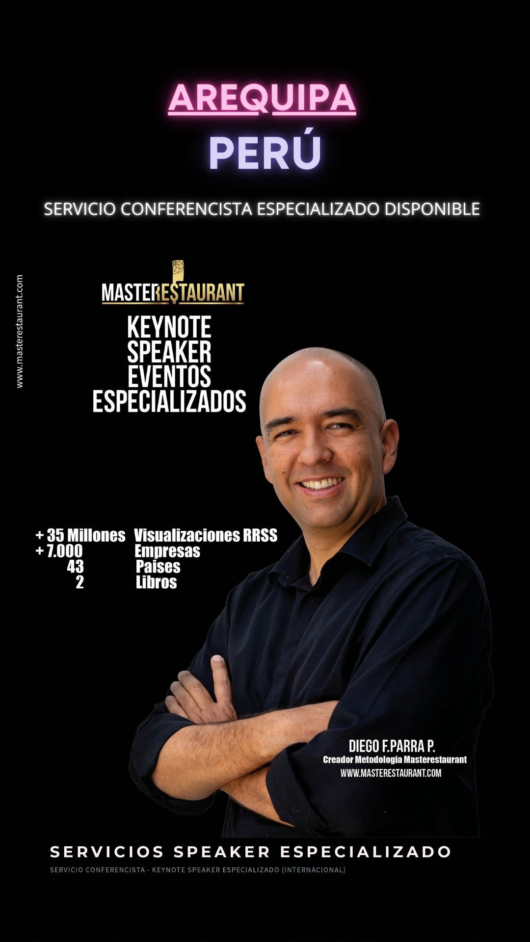 Keynote Speaker Restaurantes y negocios gastronómicos disponible para AREQUIPA (PERÚ)