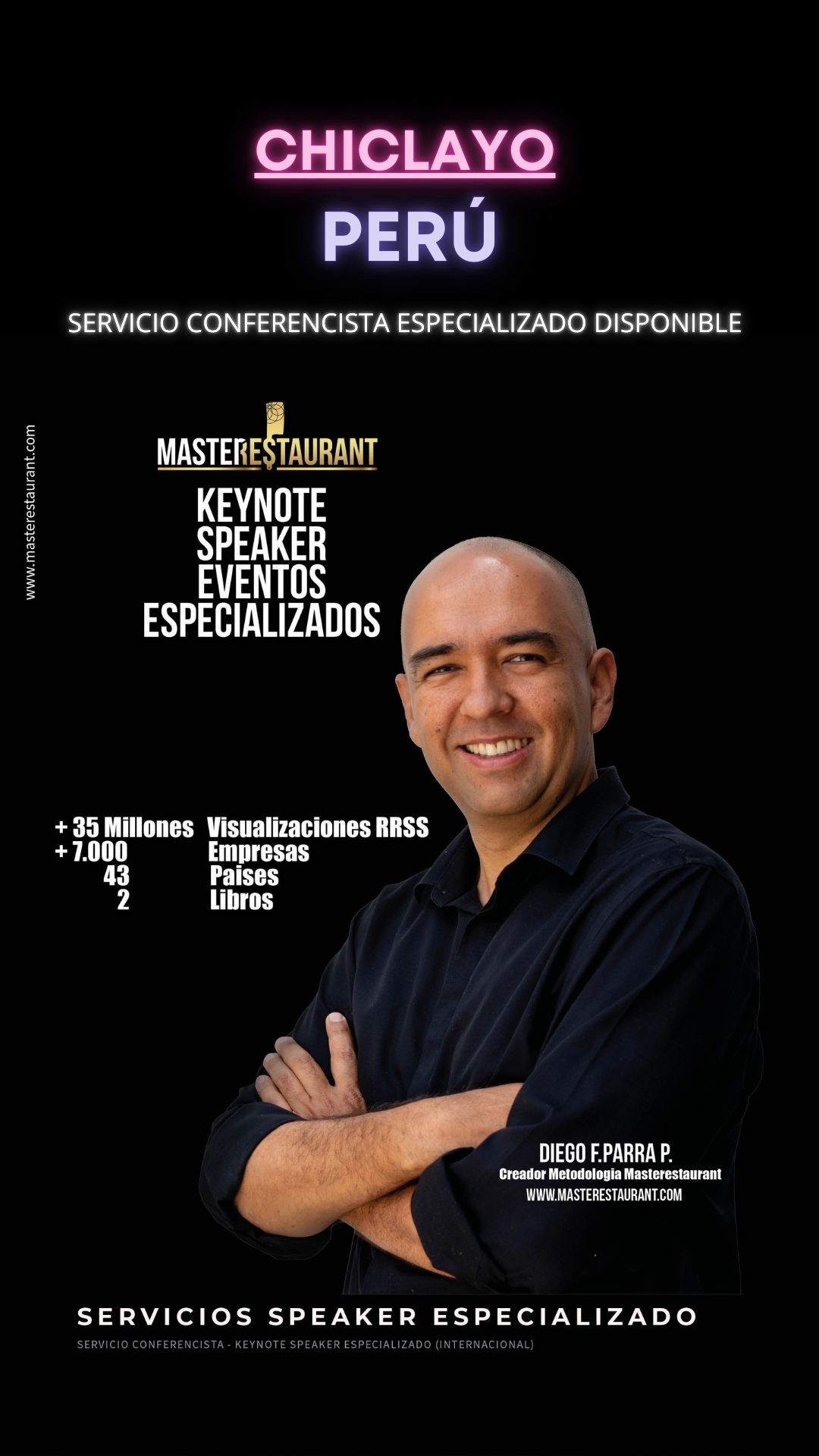 Keynote Speaker Restaurantes y negocios gastronómicos disponible para CHICLAYO(PERÚ)