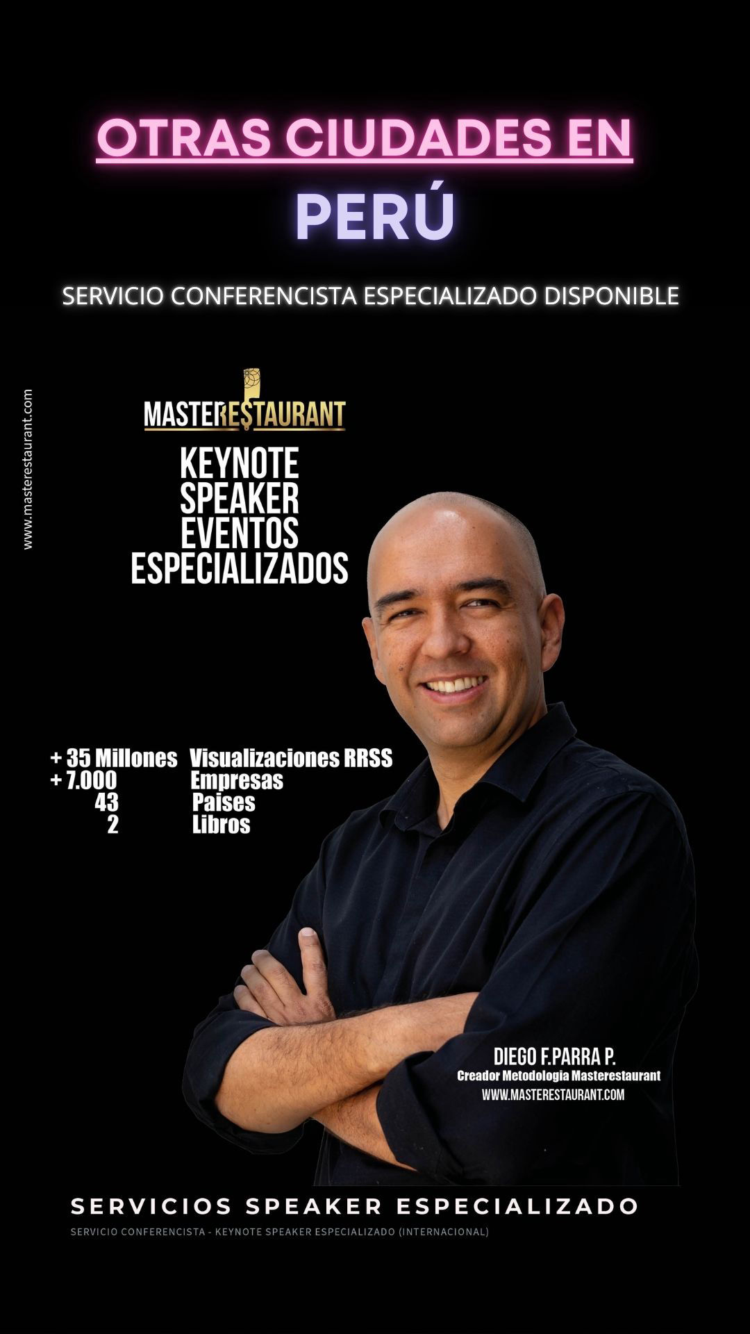 Keynote Speaker Restaurantes y negocios gastronómicos disponible para TODAS LAS CIUDADES DE PERÚ