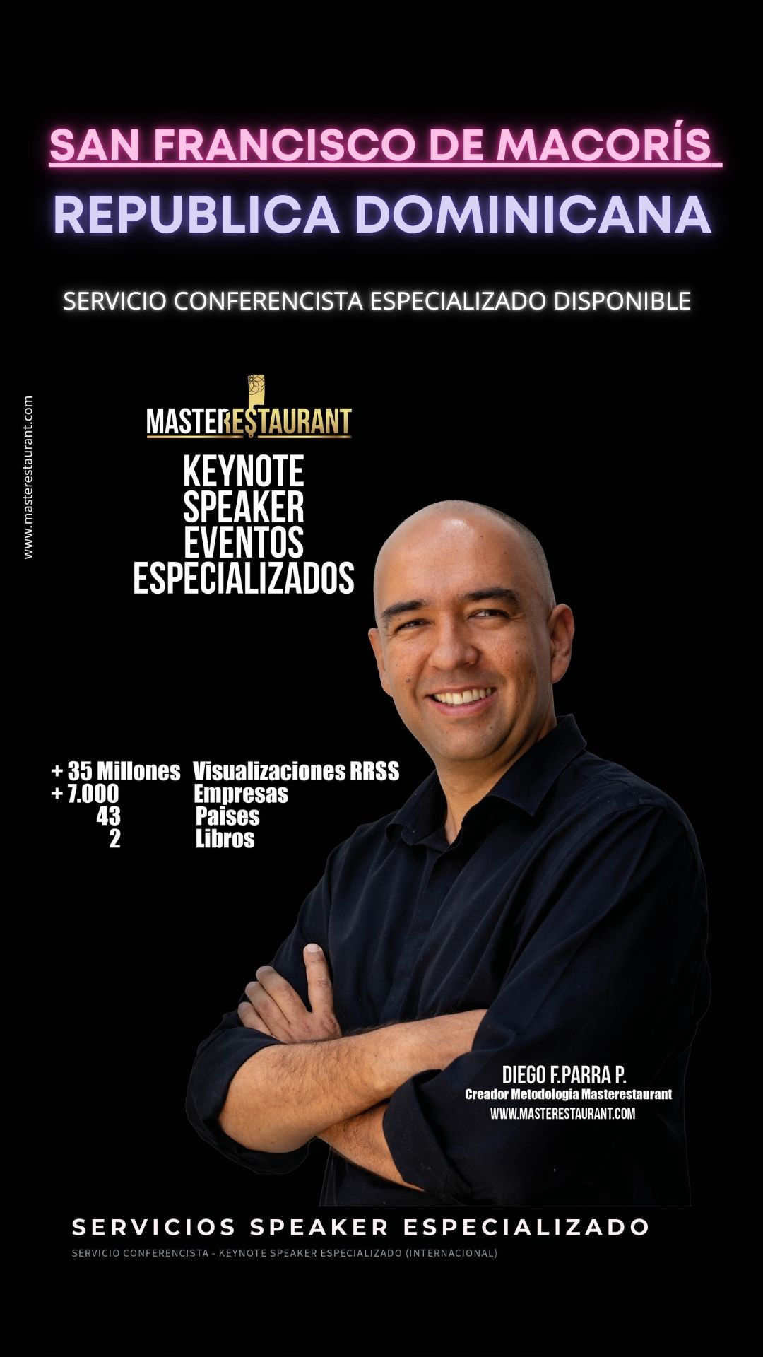 Keynote Speaker Restaurantes y negocios gastronómicos disponible para SAN FRANCISCO DE MACORÍS (REPUBLICA DOMINICANA)