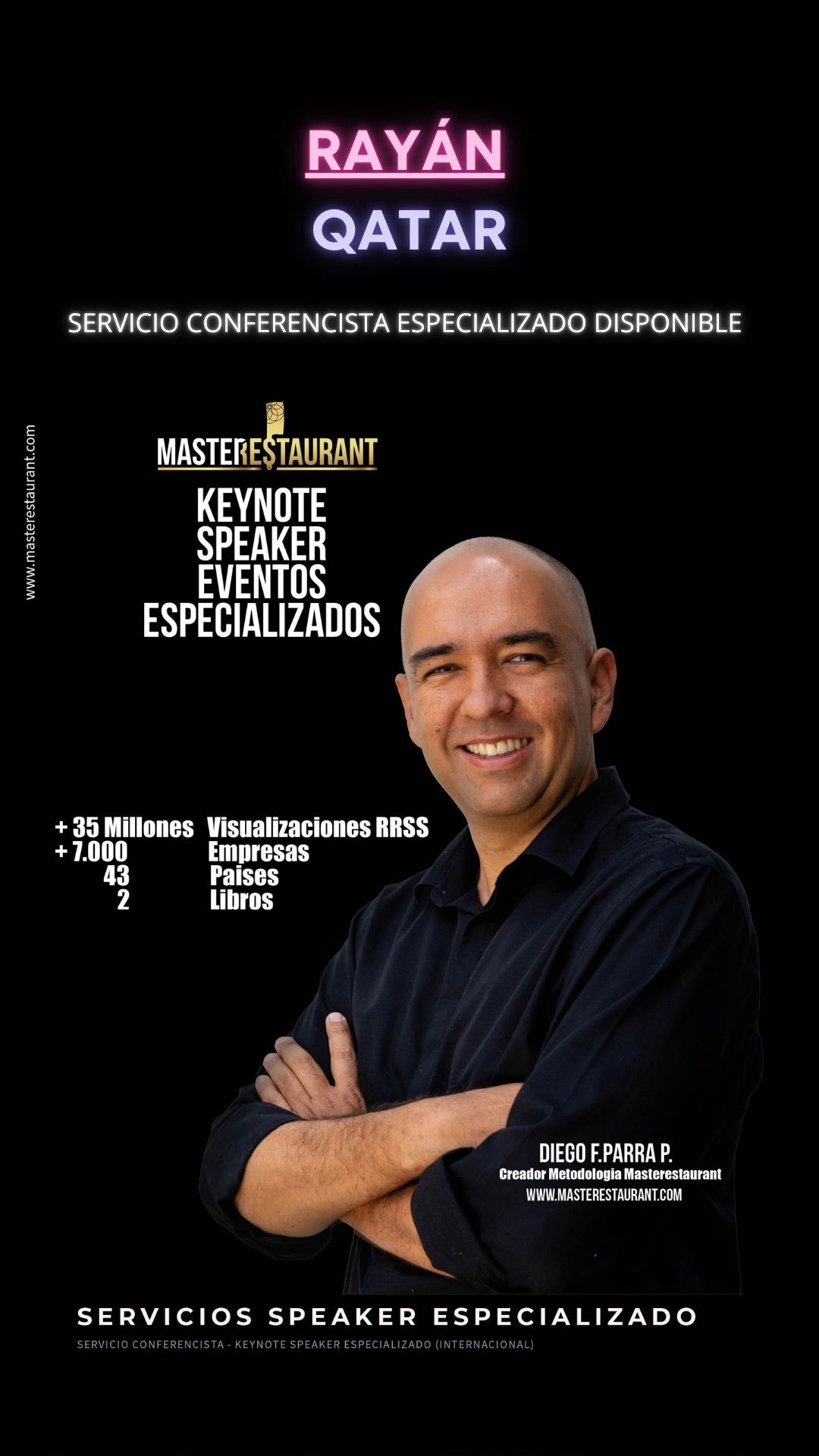 Keynote Speaker Restaurantes y negocios gastronómicos disponible para RAYÁN (QATAR)