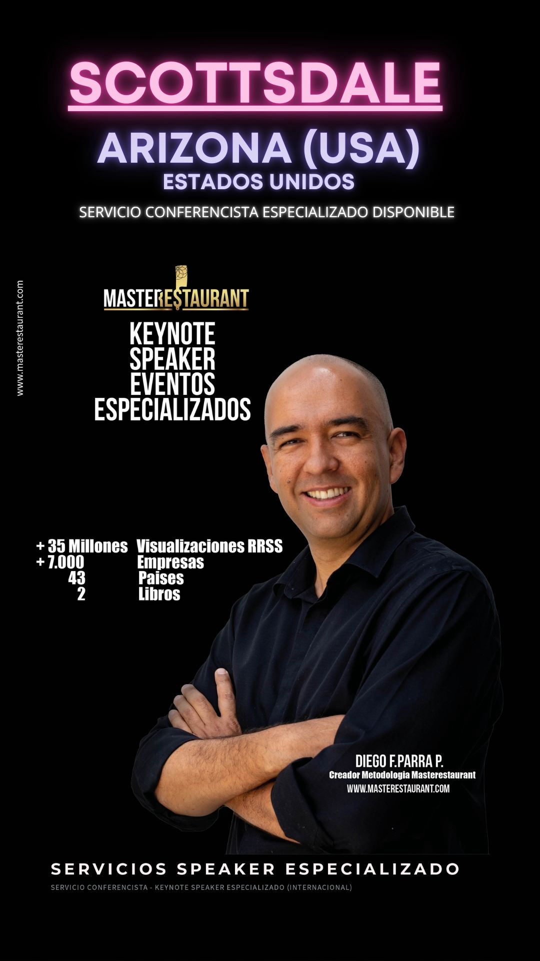 Keynote Speaker Restaurantes y negocios gastronómicos disponible para SCOTTSDALE (ARIZONA) EN ESTADOS UNIDOS (USA)