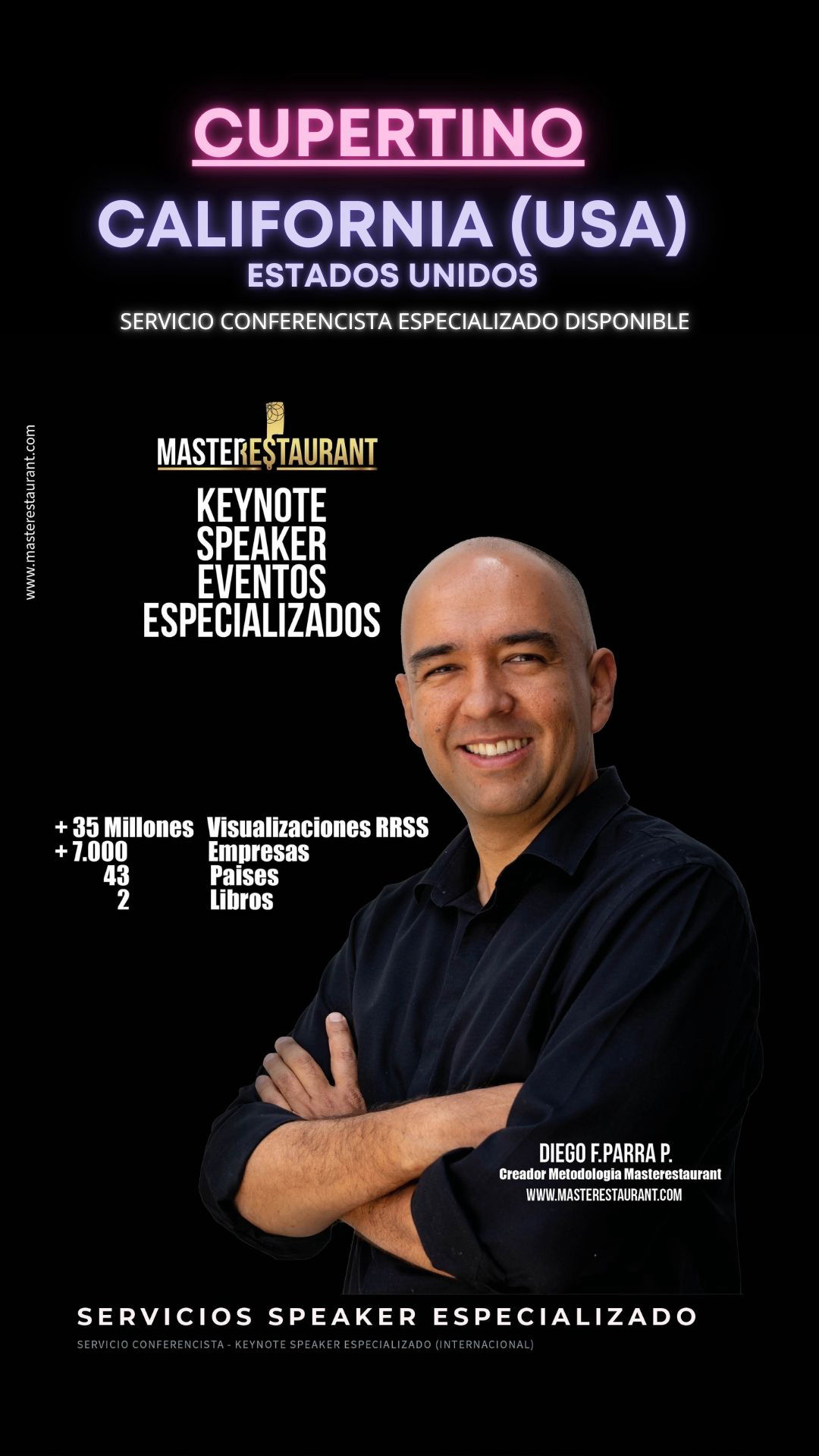 Keynote Speaker Restaurantes y negocios gastronómicos disponible para CUPERTINO (CALIFORNIA) EN ESTADOS UNIDOS (USA)