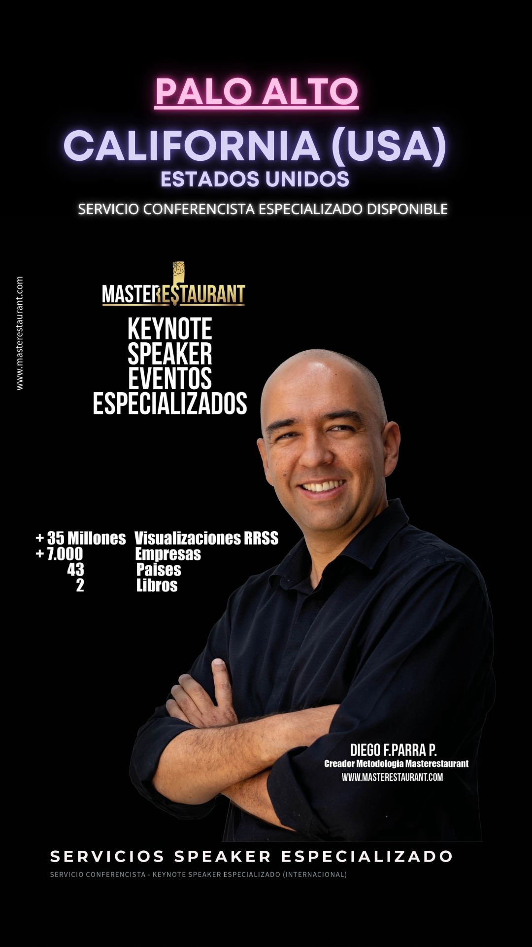 Keynote Speaker Restaurantes y negocios gastronómicos disponible para PALO ALTO (CALIFORNIA) EN ESTADOS UNIDOS (USA)