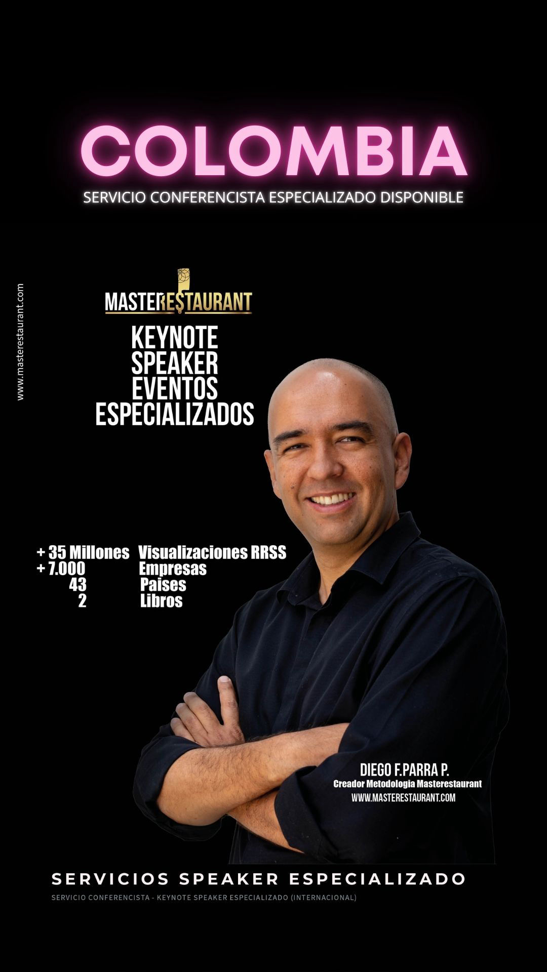 Keynote Speaker Restaurantes y negocios gastronómicos disponible para COLOMBIA