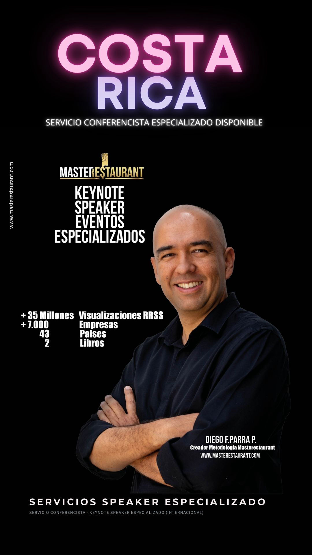 Keynote Speaker Restaurantes y negocios gastronómicos disponible para COSTA RICA