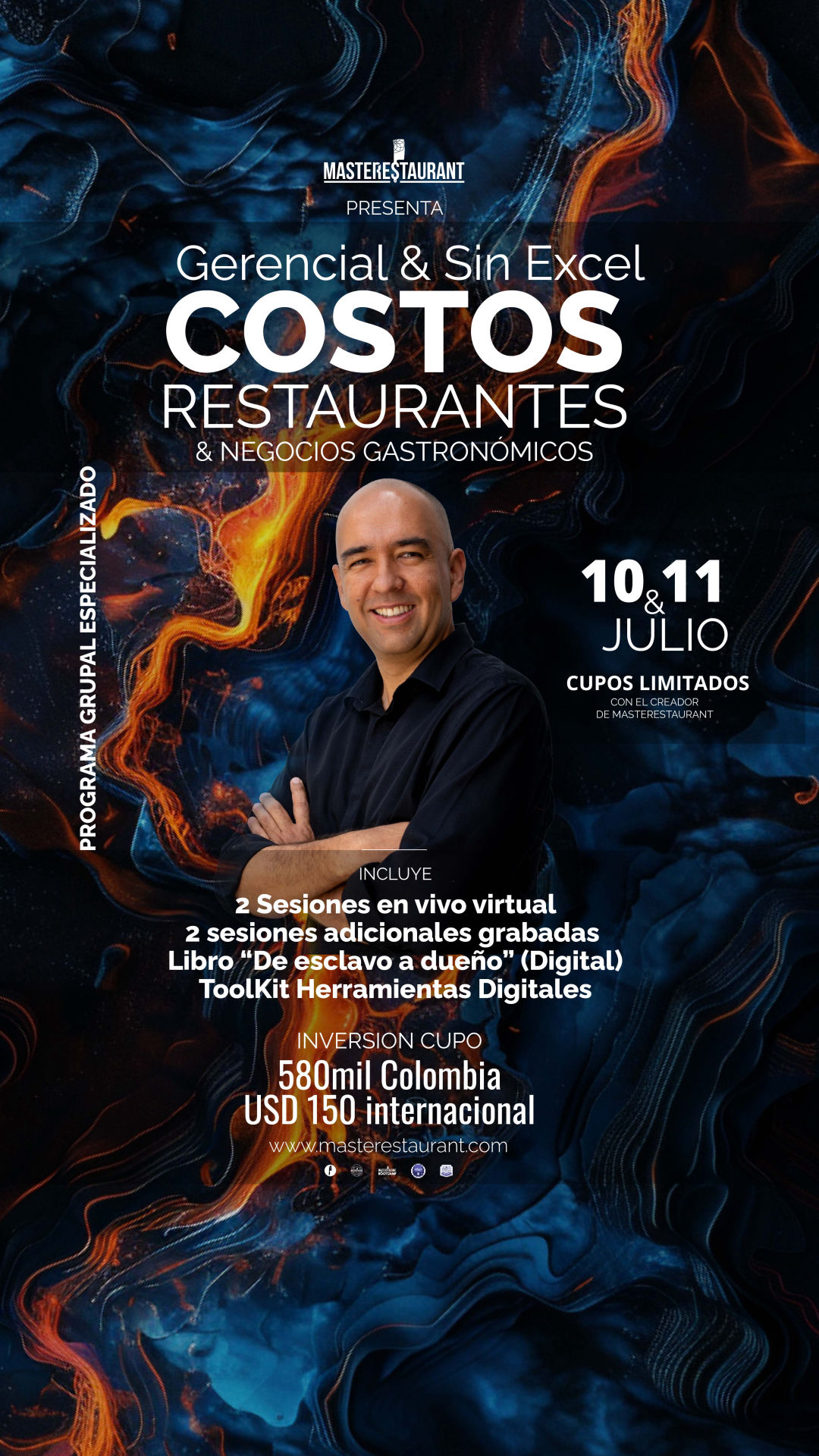 Programa gerencial intensivo de Costos sin Excel para restaurantes, dark kitchens, negocios gastronómicos masterestaurant (master restaurant)