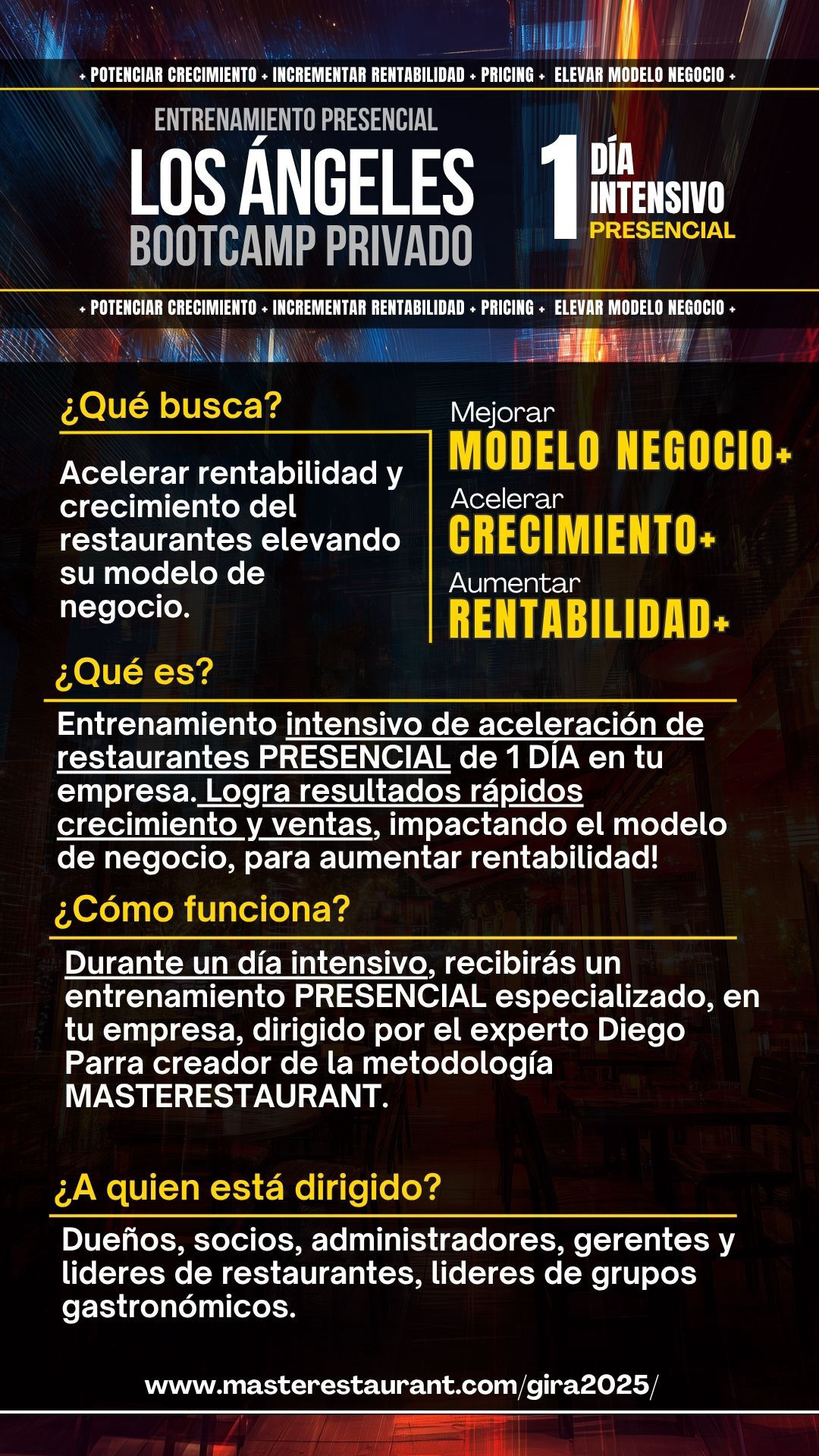 MASTERESTAURANT - Bootcamp Privado Presencial Restaurantes LOS ANGELES