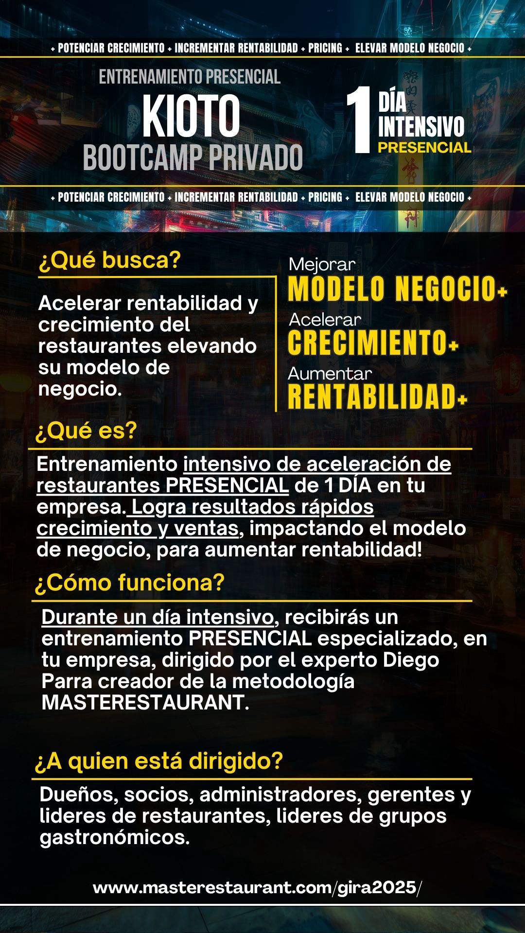 MASTERESTAURANT - Bootcamp Privado Presencial Restaurantes EN KIOTO