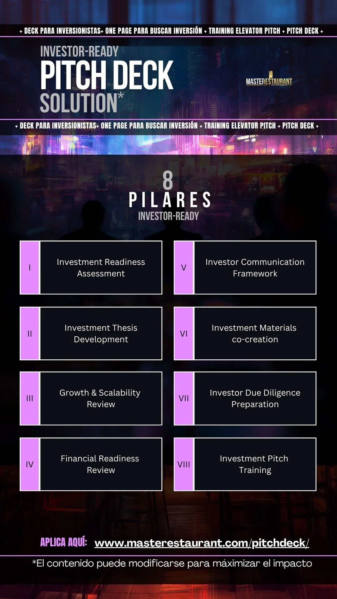 Investor-Ready Pitch Deck Solution para restaurantes — característica 4