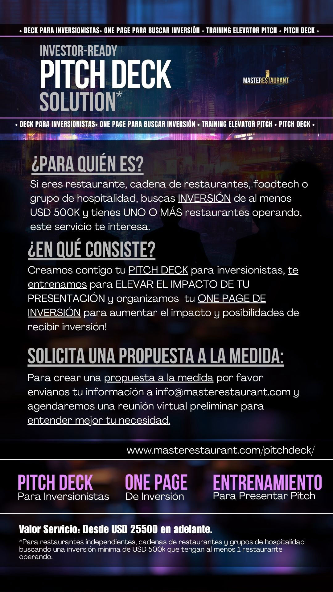 Investor-Ready Pitch Deck para Restaurantes | Masterestaurant