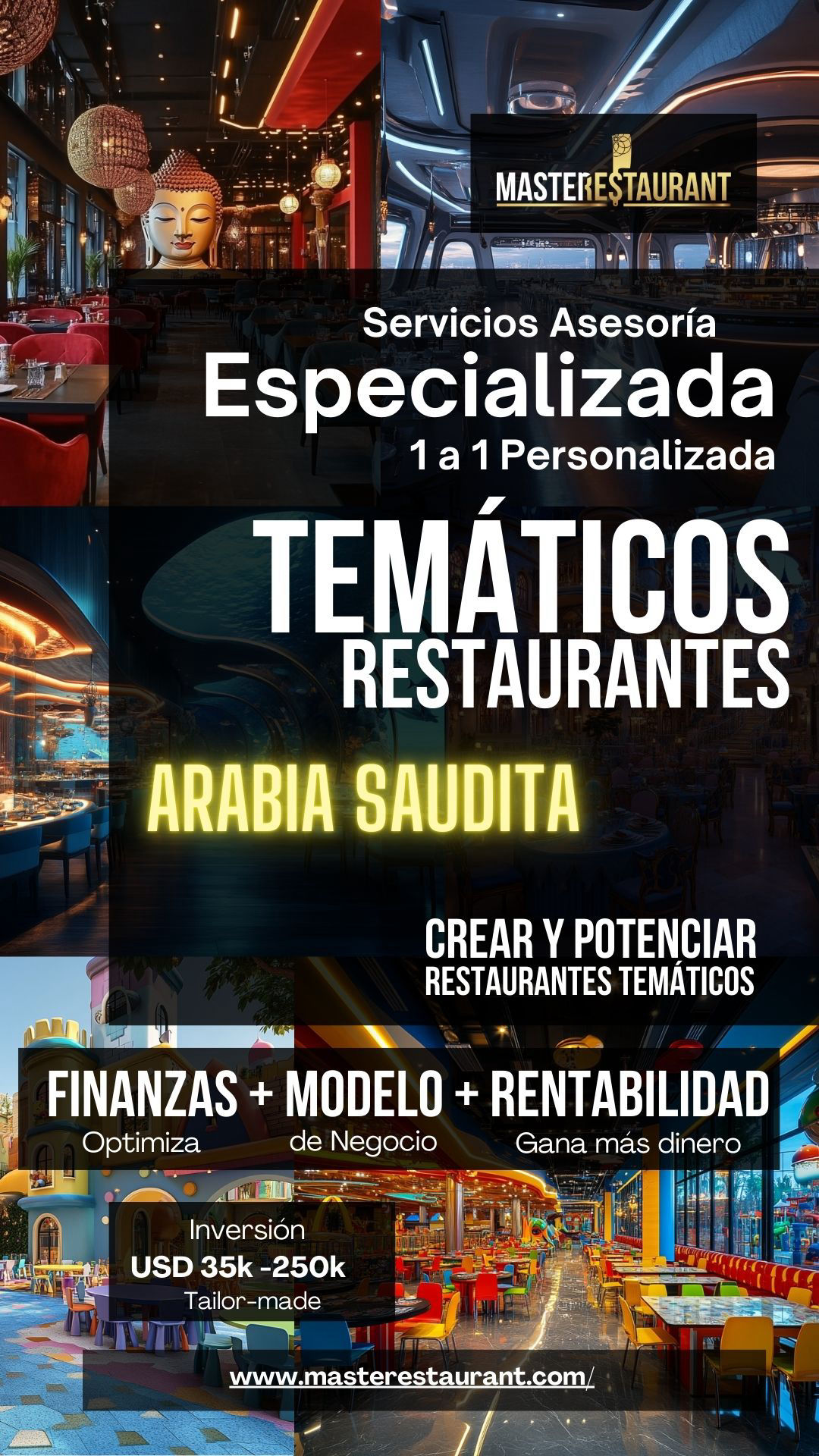 Servicios, entrenamiento, consultoría, bootcamps, asesoría, eventos y acompañamientos privados para restaurantes temáticos en ARABIA SAUDITA (Saudi Arabia)